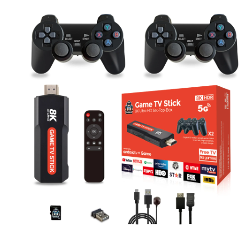 Q9-videojuego stick Android 5G 8K TV BOX, sistema Dual 2,4G, controlador inalámbrico doble, Juegos Retro Para PS1/GBA Boy, regalo de Navidad