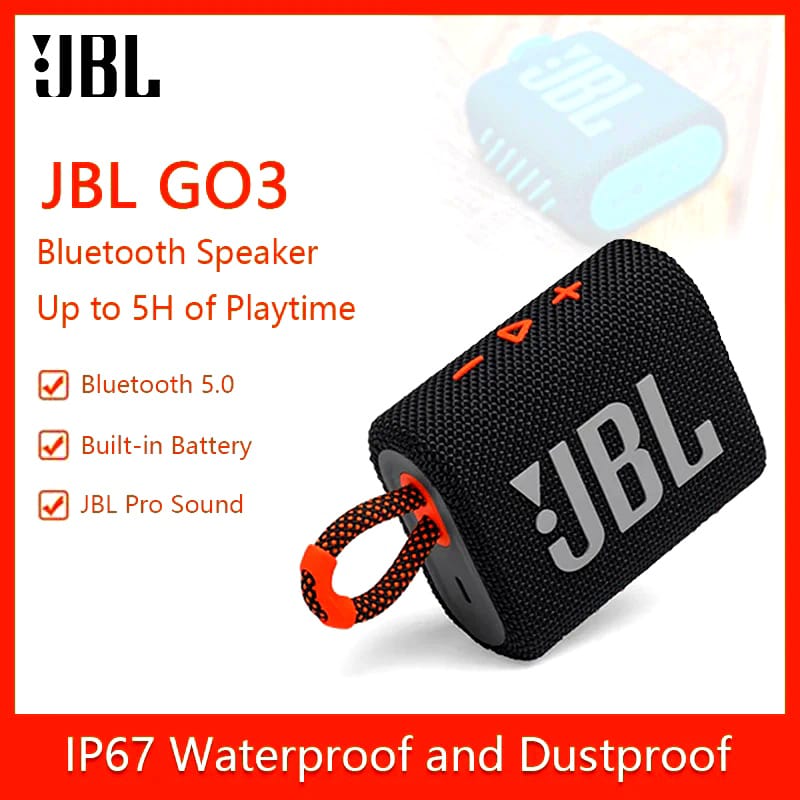 Parlante JBL GO3 Altavoz Bluetooth inalámbrico batería integrada/impermeable/graves potentes